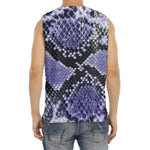 Blue And Black Snakeskin Print Men's Fitness Tank Top