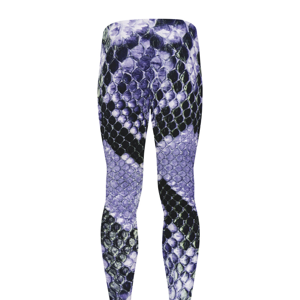 Blue And Black Snakeskin Print Men's leggings