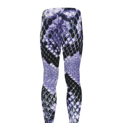 Blue And Black Snakeskin Print Men's leggings