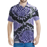Blue And Black Snakeskin Print Men's Polo Shirt