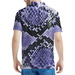 Blue And Black Snakeskin Print Men's Polo Shirt