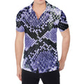 Blue And Black Snakeskin Print Men's Shirt