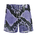 Blue And Black Snakeskin Print Men's Athletic Shorts