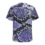 Blue And Black Snakeskin Print Men's Sports T-Shirt