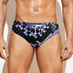 Blue And Black Snakeskin Print Men's Swim Briefs