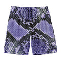 Blue And Black Snakeskin Print Men's Swim Trunks