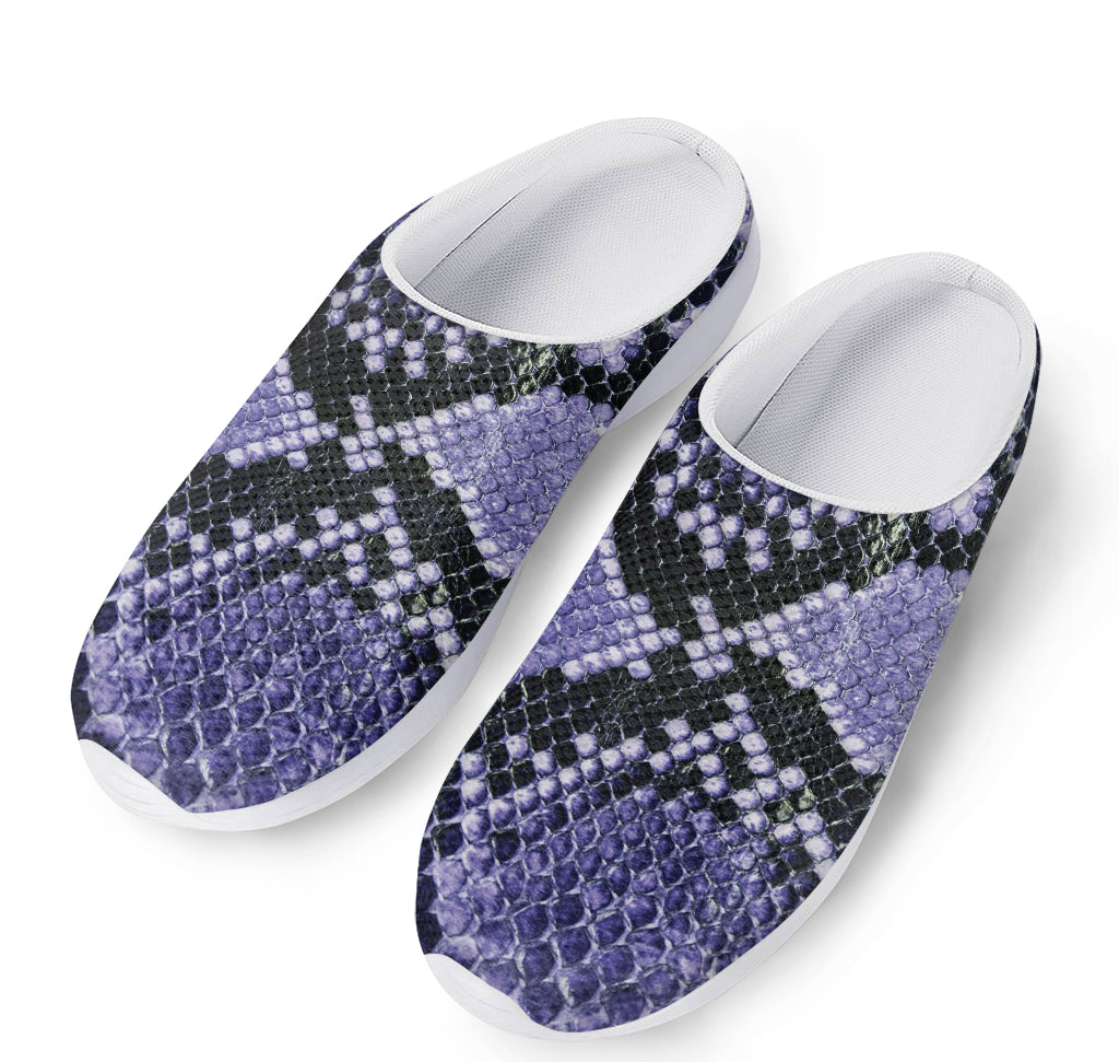 Blue And Black Snakeskin Print Mesh Casual Shoes