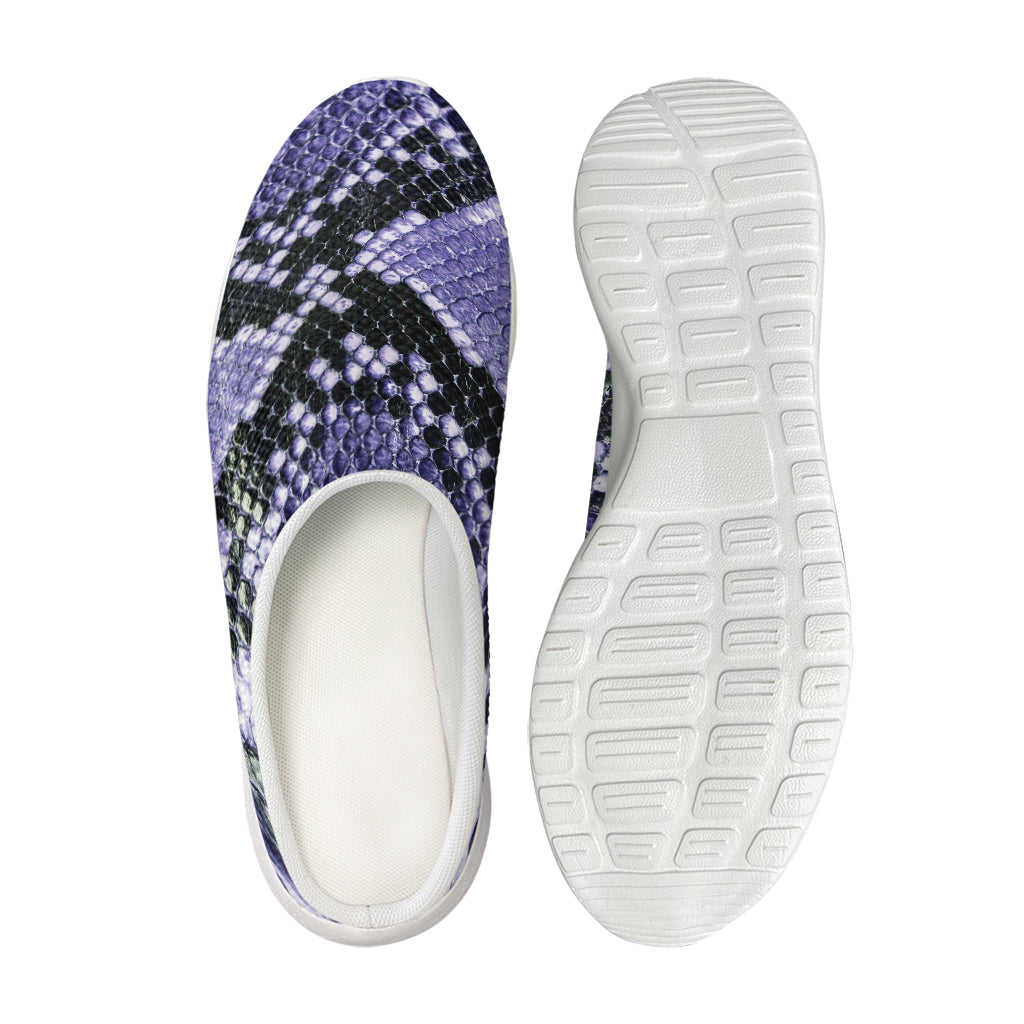 Blue And Black Snakeskin Print Mesh Casual Shoes