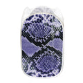 Blue And Black Snakeskin Print Mesh Laundry Hamper