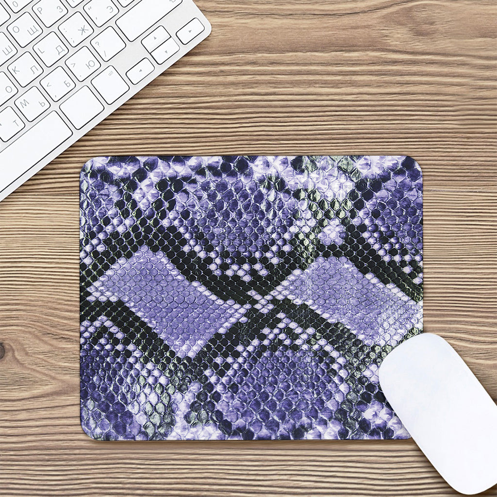 Blue And Black Snakeskin Print Mouse Pad