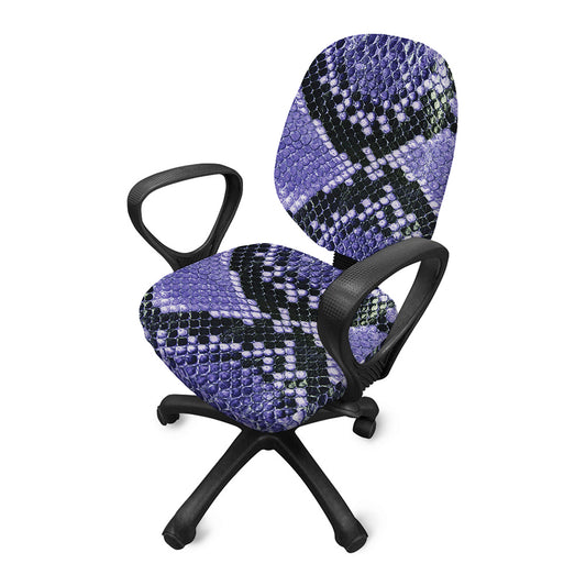 Blue And Black Snakeskin Print Office Chair Cover