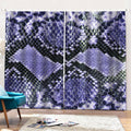 Blue And Black Snakeskin Print Pencil Pleat Curtains