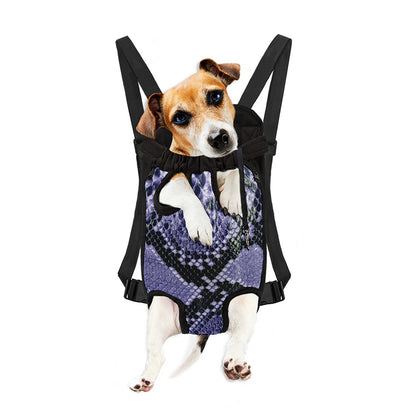 Blue And Black Snakeskin Print Pet Carrier Backpack
