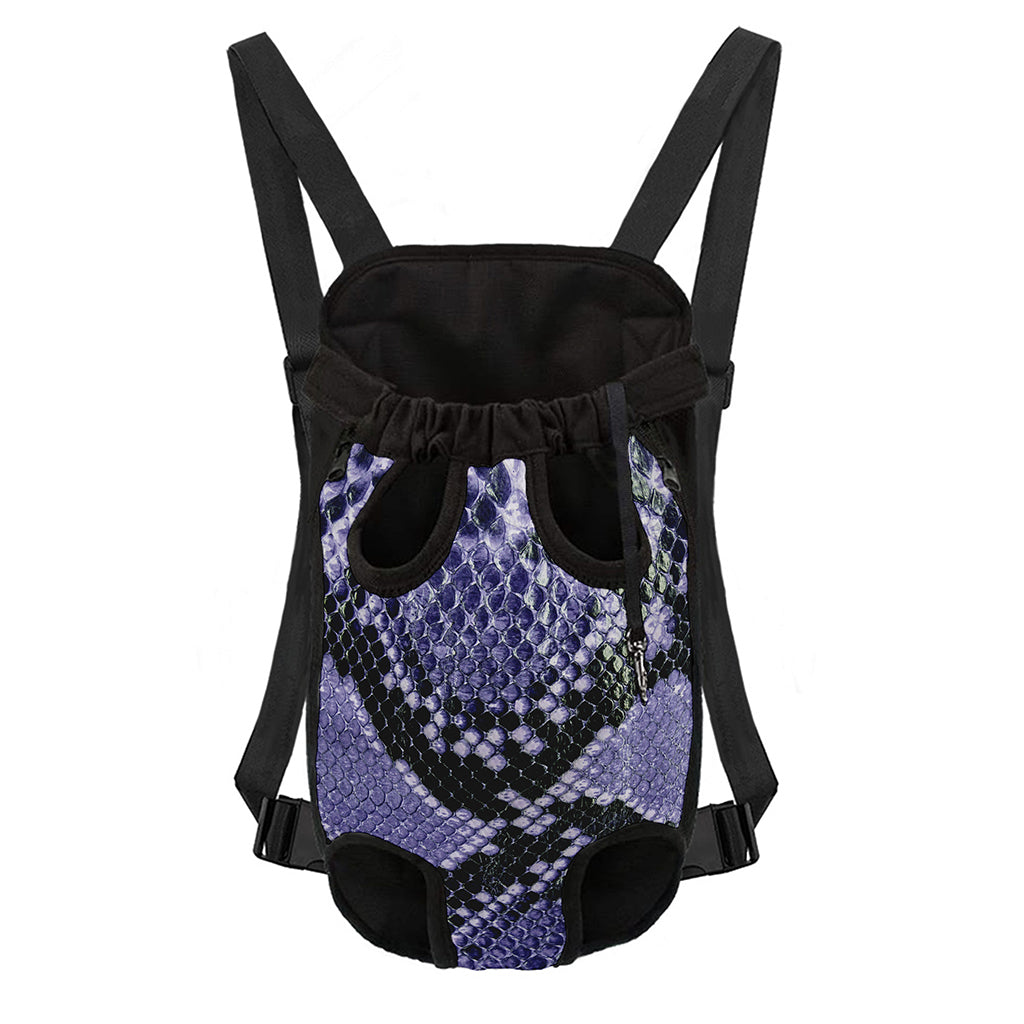 Blue And Black Snakeskin Print Pet Carrier Backpack