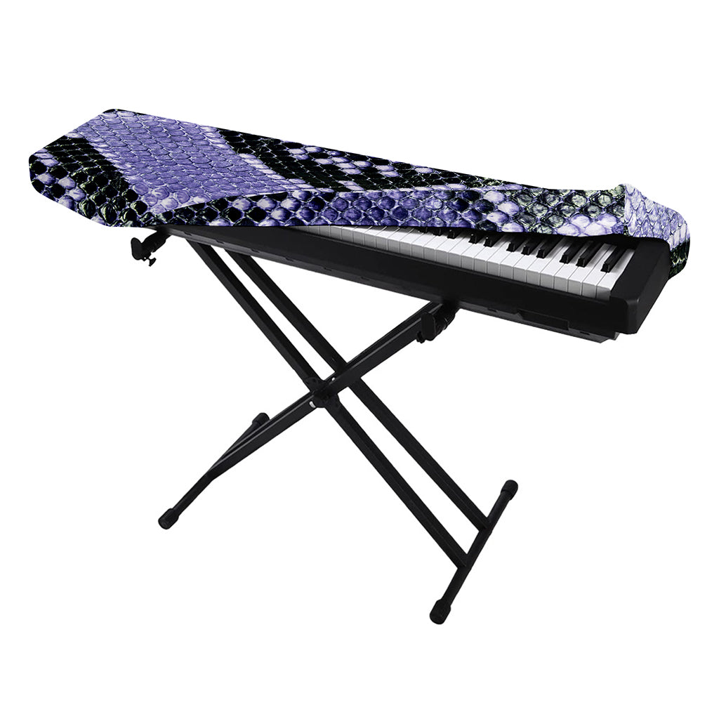 Blue And Black Snakeskin Print Piano Keyboard Cover