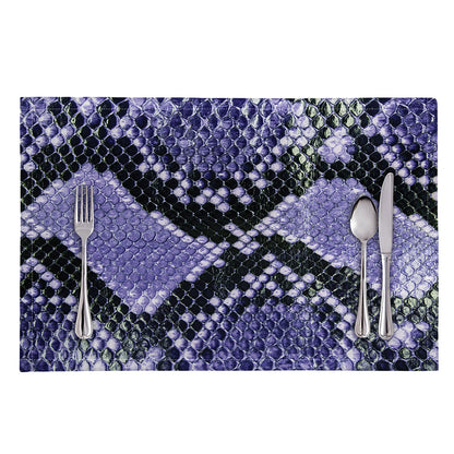 Blue And Black Snakeskin Print Placemat