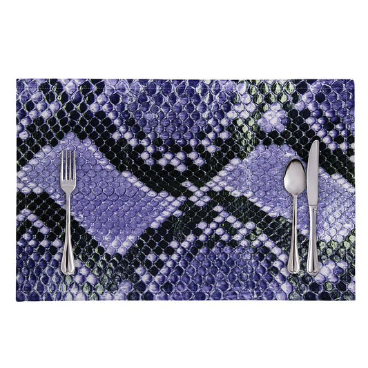 Blue And Black Snakeskin Print Placemat