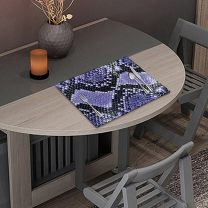 Blue And Black Snakeskin Print Placemat
