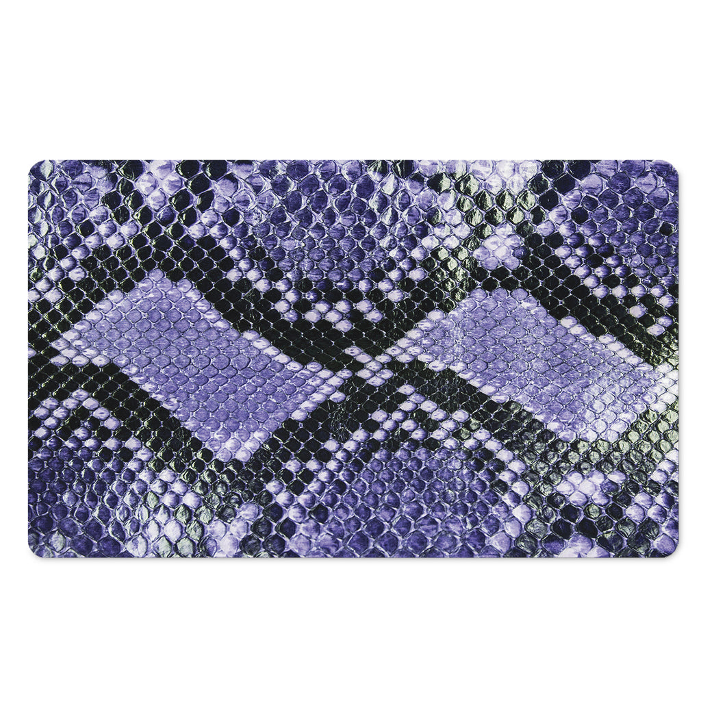 Blue And Black Snakeskin Print Polyester Doormat