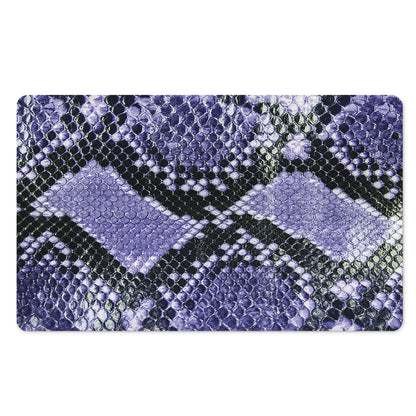 Blue And Black Snakeskin Print Polyester Doormat