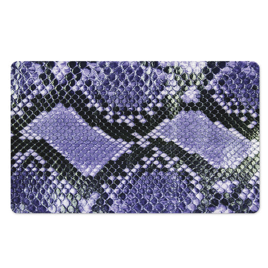 Blue And Black Snakeskin Print Polyester Doormat