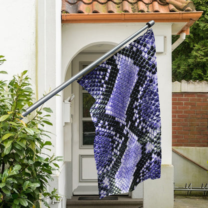 Blue And Black Snakeskin Print Polyester Flag