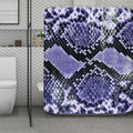 Blue And Black Snakeskin Print Polyester Shower Curtain