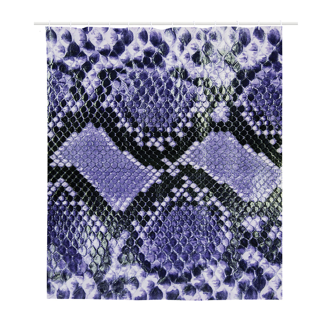 Blue And Black Snakeskin Print Polyester Shower Curtain