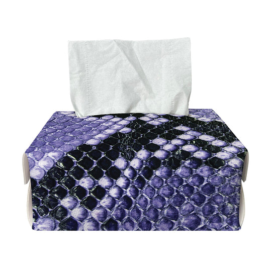 Blue And Black Snakeskin Print Rectangle Tissue Box Cover