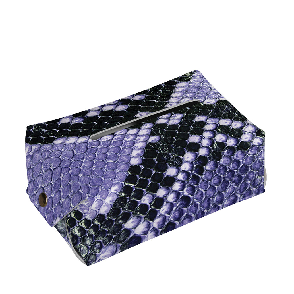 Blue And Black Snakeskin Print Rectangle Tissue Box Cover