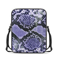 Blue And Black Snakeskin Print Rectangular Crossbody Bag