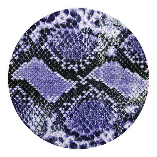 Blue And Black Snakeskin Print Round Blanket