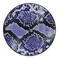 Blue And Black Snakeskin Print Round Floor Mat