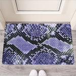 Blue And Black Snakeskin Print Rubber Doormat