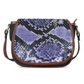 Blue And Black Snakeskin Print Saddle Bag