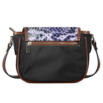 Blue And Black Snakeskin Print Saddle Bag