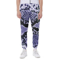 Blue And Black Snakeskin Print Joggers