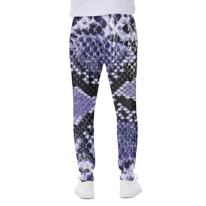 Blue And Black Snakeskin Print Scuba Joggers