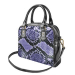Blue And Black Snakeskin Print Shoulder Handbag