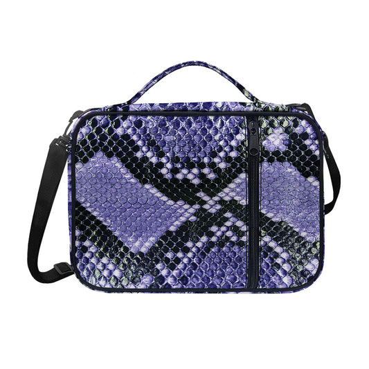 Blue And Black Snakeskin Print Shoulder Strap Bible Bag
