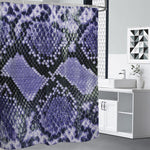 Blue And Black Snakeskin Print Shower Curtain
