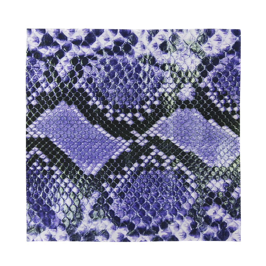 Blue And Black Snakeskin Print Silk Bandana