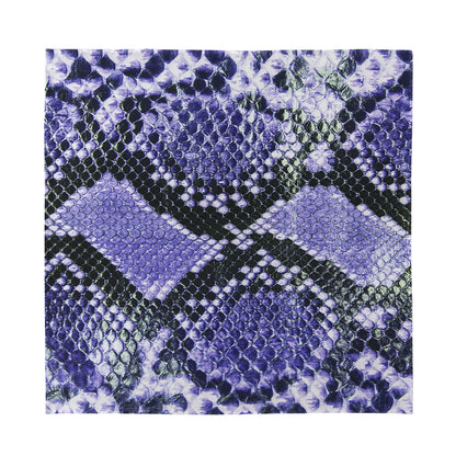 Blue And Black Snakeskin Print Silk Bandana