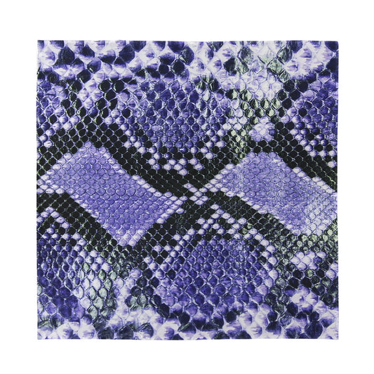 Blue And Black Snakeskin Print Silk Bandana