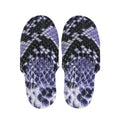 Blue And Black Snakeskin Print Slippers