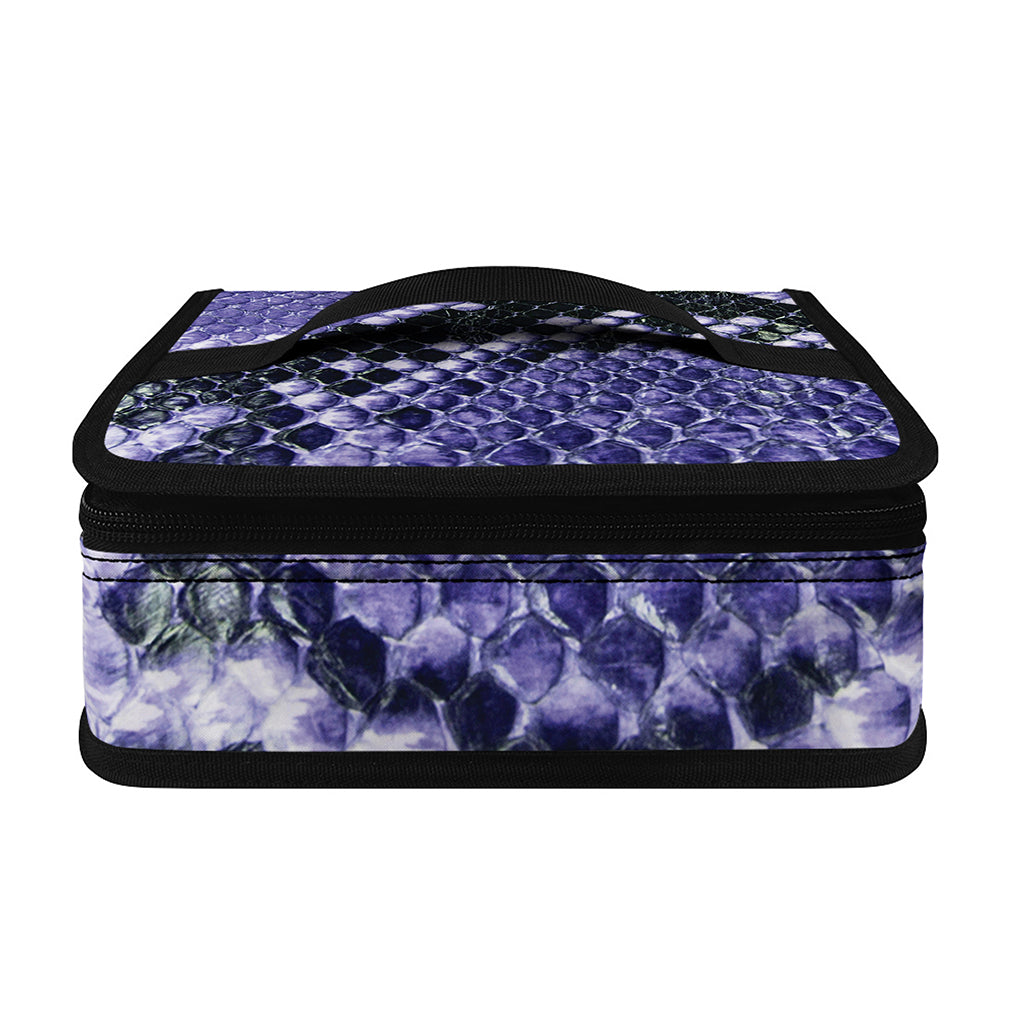 Blue And Black Snakeskin Print Small Lunch Bag