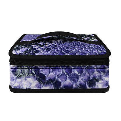 Blue And Black Snakeskin Print Small Lunch Bag