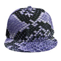 Blue And Black Snakeskin Print Snapback Cap