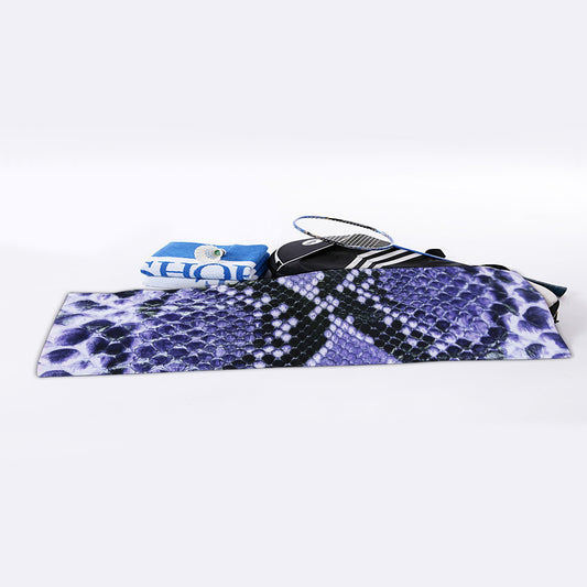 Blue And Black Snakeskin Print Sports Towel
