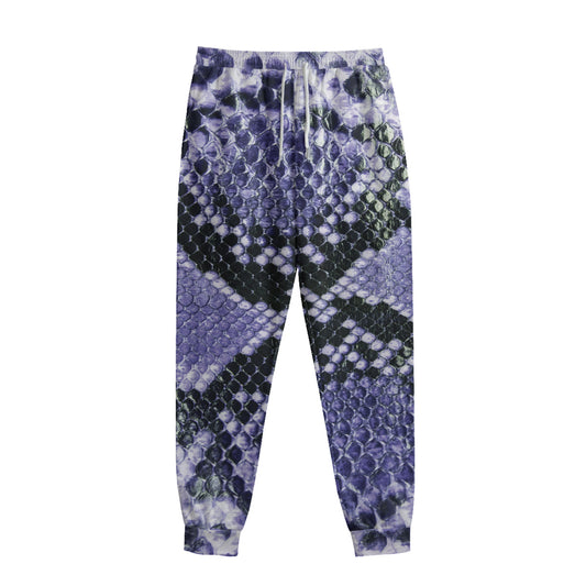 Blue And Black Snakeskin Print Sweatpants